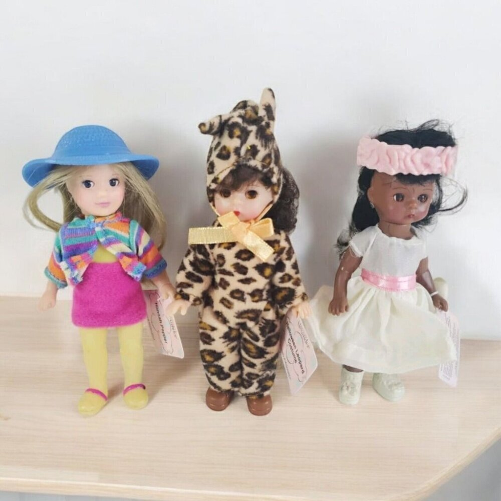 Madame Alexander 2003 McDonalds Happy Meal Dolls Set Of 3 w/tags 5" tall Vintage